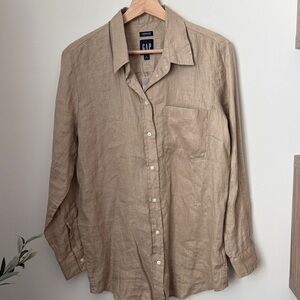 GAP Tan Button Down Shirt for Women